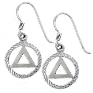 (image for) 7/8" Diamond Cut AA Symbol Earrings