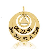 (image for) Gold AA Pendant with Symbol, Date and Slogan