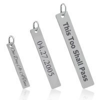 (image for) Silver Personalized Vertical Bar Style Pendant