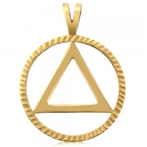 (image for) Men's Gold AA Pendant with Diamond-Cut Edge