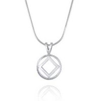 (image for) 1/2" Diamond Cut Sterling Silver NA Pendant