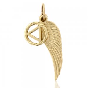 (image for) Gold AA Symbol & Wing Pendant