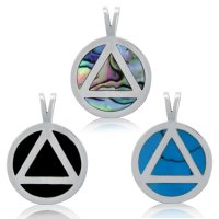 (image for) Silver AA Pendant with Stone Inlay