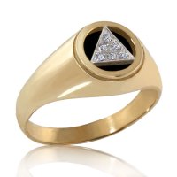 (image for) Gold AA Ring with Diamond and Onyx