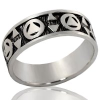 (image for) Silver Band with AA Symbol Pattern