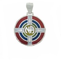 (image for) Silver NA Medicine Wheel Pendant with Inspirational Message