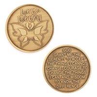 (image for) Let Go Let God Butterfly Serenity Prayer Medallion