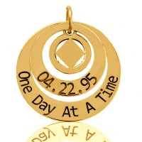 (image for) Gold NA Pendant with Symbol, Date and Slogan