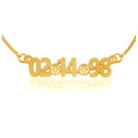 (image for) Gold NA Pendant Custom Date Cut-out