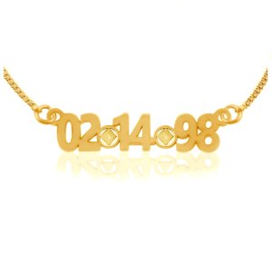 (image for) Gold NA Pendant Custom Date Cut-out