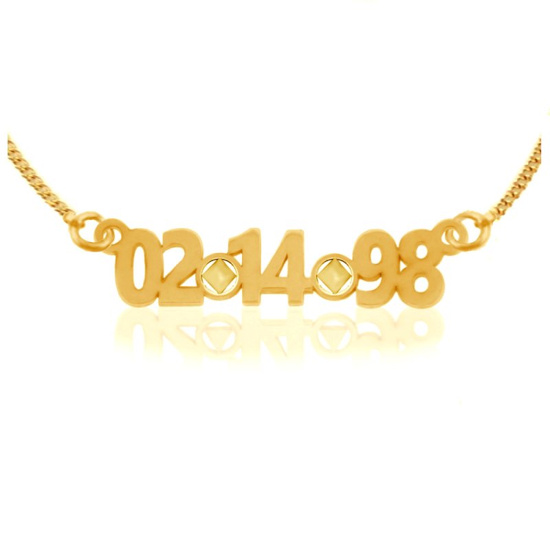 (image for) Gold NA Pendant Custom Date Cut-out