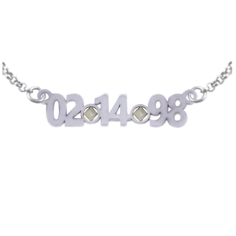 (image for) Silver NA Pendant Custom Date Cut-out