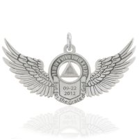(image for) Silver Angel Wings AA Pendant with Custom Engraving