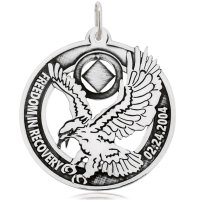 (image for) Silver NA Eagle Pendant with Custom Date