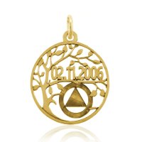 (image for) Gold AA Serenity Tree Pendant with Dry Date