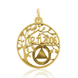 (image for) Gold AA Serenity Tree Pendant with Dry Date