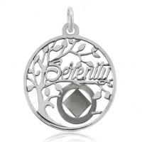 (image for) Silver NA Serenity Tree Slogan Pendant