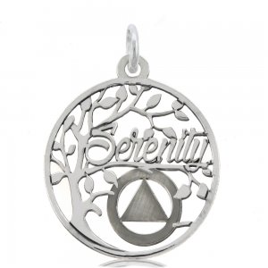 (image for) Silver AA Serenity Tree Slogan Pendant