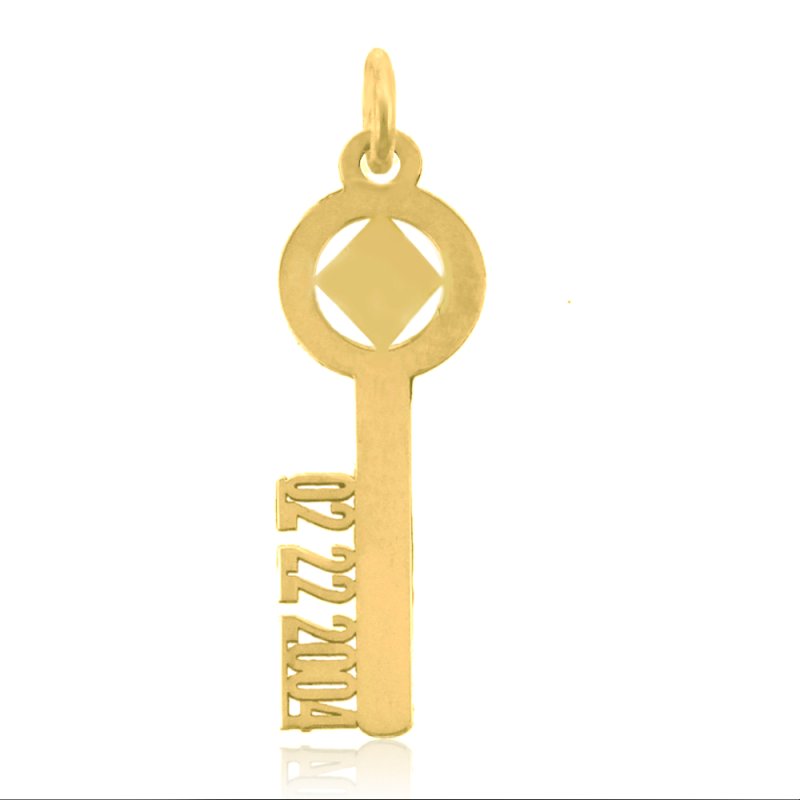 (image for) Gold NA Key Pendant with Custom Date