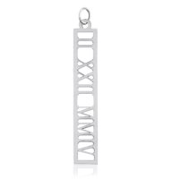 (image for) Silver Roman Numeral Custom Date Pendant