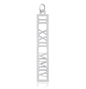 (image for) Silver Roman Numeral Custom Date Pendant