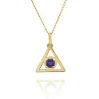 (image for) 9/16" Gold Alanon Pendant with Genuine Amethyst
