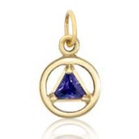 (image for) Small Gold AA Pendant with Amethyst