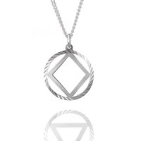 (image for) Silver 1" Diamond Cut NA Pendant