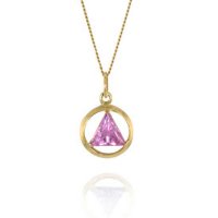 (image for) 10K Gold AA Pendant with Birthstone 1/2"