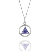 (image for) 1/2" Sterling Silver AA Unity Pendant with Birthstone