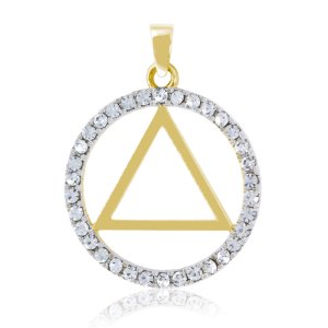 (image for) Gold Swarovski Crystal AA Pendant