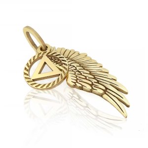 (image for) Gold AA Symbol & Wing Pendant