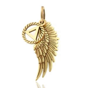 (image for) Gold AA Symbol & Wing Pendant