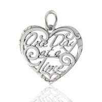 (image for) Silver One Day at a Time Heart Pendant