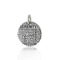 (image for) Sterling Disc Pendant with Inspirational Words