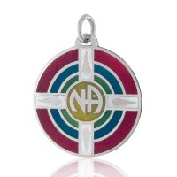 (image for) Silver NA Medicine Wheel Pendant with Inspirational Message
