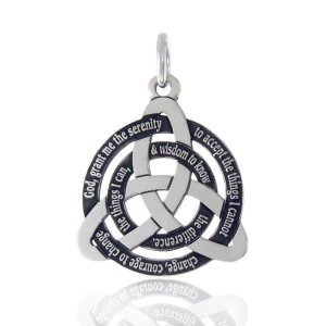 (image for) Silver Celtic AA Pendant featuring the Serenity Prayer