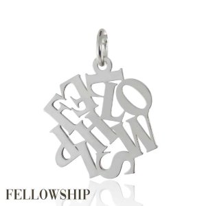 (image for) Silver Slogan Pendant with Jumbled Letters