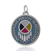 (image for) Silver Enameled Indigenous Person In Recovery Pendant
