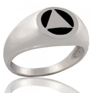 (image for) Silver AA Ring with Black Inlay