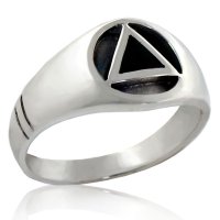 (image for) Silver Ladies AA Ring with Black Inlay
