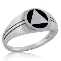 (image for) Silver Men's AA Ring with Onyx Inlay