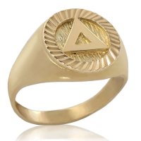 (image for) Men's Gold Diamond Cut AA Ring