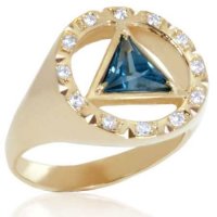 (image for) Men's Gold AA Ring with Diamond Accents & Center Stone
