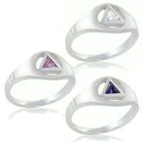 (image for) Silver AA Ring with Cubic Zirconia Stone