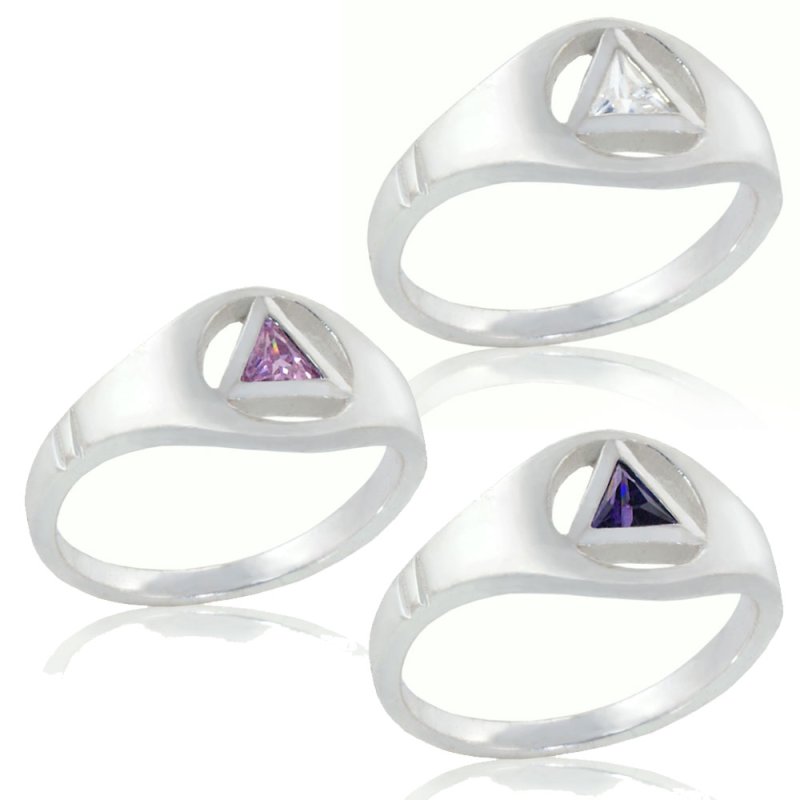(image for) Silver AA Ring with Cubic Zirconia Stone
