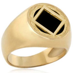 (image for) Men's Gold Detailed NA Ring with Onyx