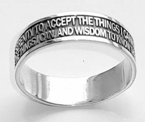 (image for) Silver Band with Laser Cut Serenity Prayer