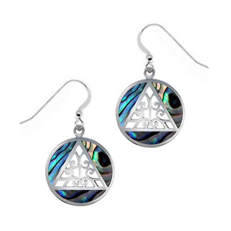 (image for) Abalone Inlay AA Symbol Earrings