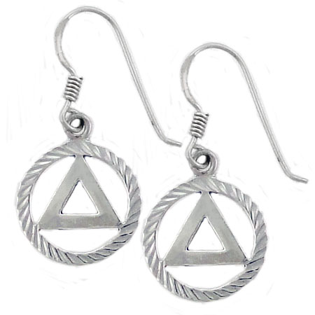 (image for) 7/8" Diamond Cut AA Symbol Earrings - Click Image to Close
